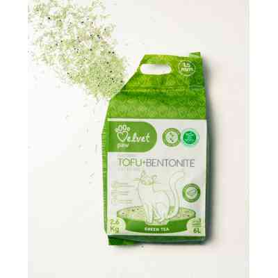 Наповнювач для туалету Velvet Paw TOFU з бентонітом та екстрактом зеленого чаю (1.5 мм) 2.6 кг (TOF70022) Вінниця