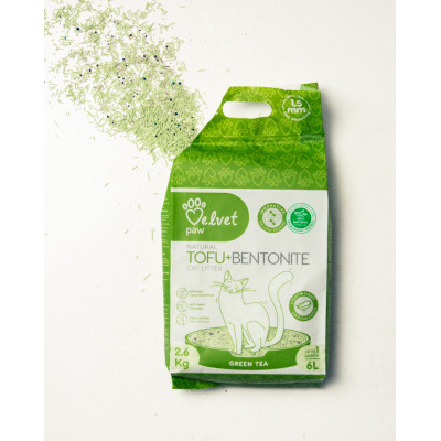 Наповнювач для туалету Velvet Paw TOFU з бентонітом та екстрактом зеленого чаю (1.5 мм) 2.6 кг (TOF70022) Вінниця - фото 3