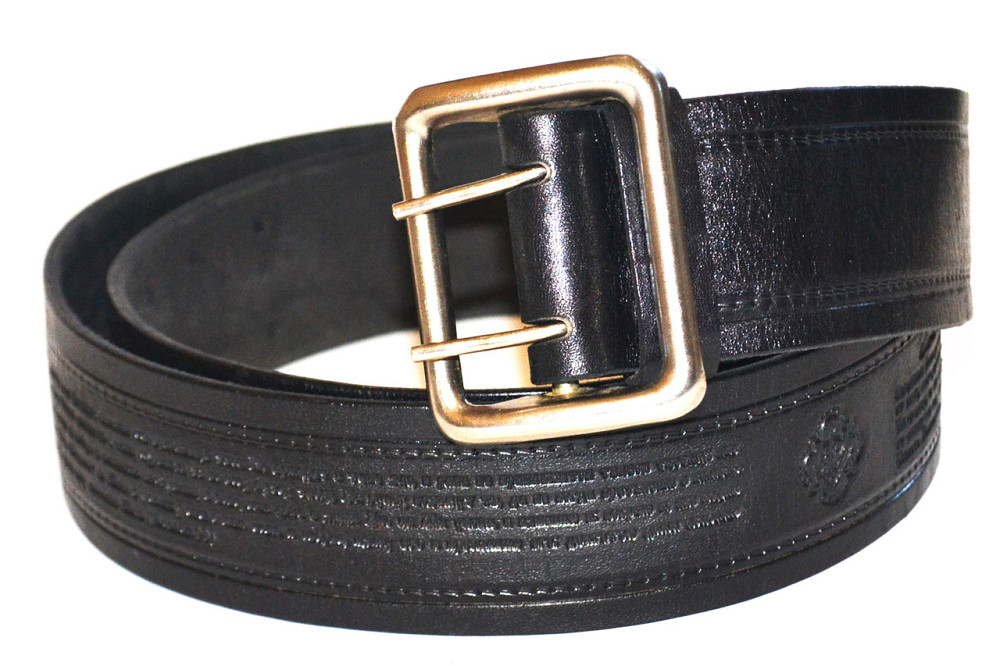 Ремень портупея кожаный с молитвами снаружи чёрный, ширина 50мм, длина Одесса - изображение 5