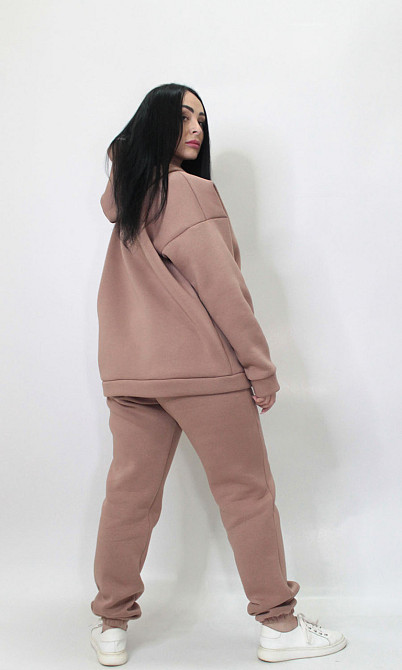 Женский спортивный теплый костюм трехнитка на флисе Какао XL/2XL Харьков - изображение 8