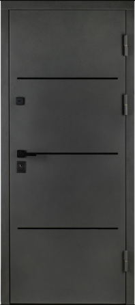 Двері вхідні Артіз ПРЕСТЯЖ Діагональ нова RAL 1450 з чорним молдингом / Дуб шале графіт 960х2050 мм Київ