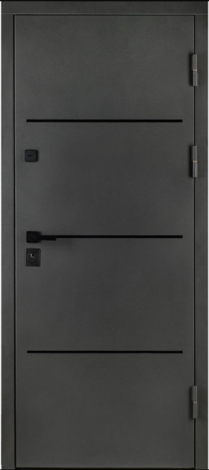 Двері вхідні Артіз ПРЕСТЯЖ Діагональ нова RAL 1450 з чорним молдингом / Дуб шале графіт 960х2050 мм Київ - фото 1