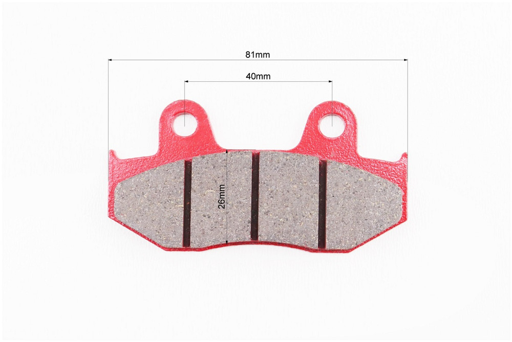 Гальмівні колодки (дискові) Honda LEAD AF48 / MBX80 / CR 125 / MTX 125 / FTR 223 / XLR 250R / CR 500RE / MTX 125RWE / TRX 250R к-кт червоні Київ - фото 2