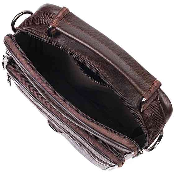 Практична чоловіча сумка шкіряна Коричнева (Vintage) Київ