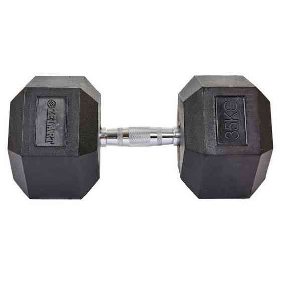 Гантель 35 кг цільна шестигранна гексагональна Zelart Київ