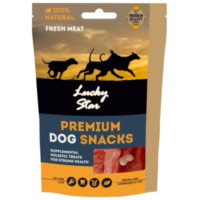 Ласощі для собак Lucky Star Кальцієва кістка в обгортці з качиного в&apos;яленого м&apos;яса 6.5 см 85 г (4820111434206) Вінниця - фото 2