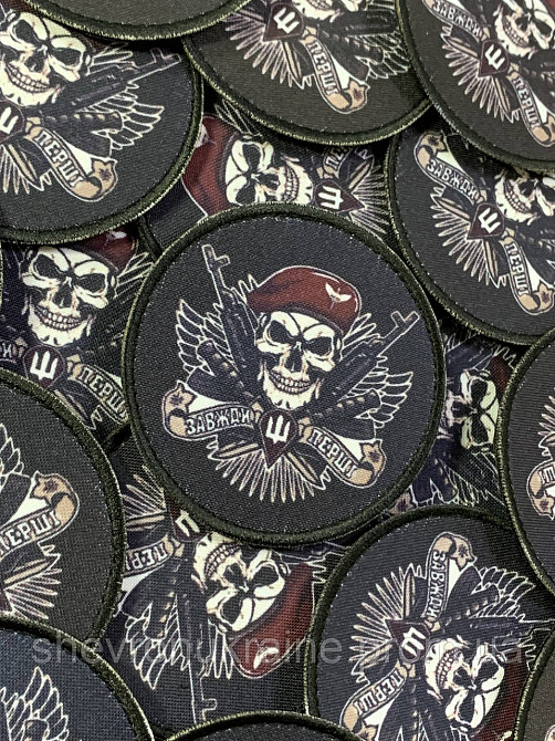 Печатный шеврон ДШВ (Форма круг. На липучке) Размер 8см Киев - изображение 2