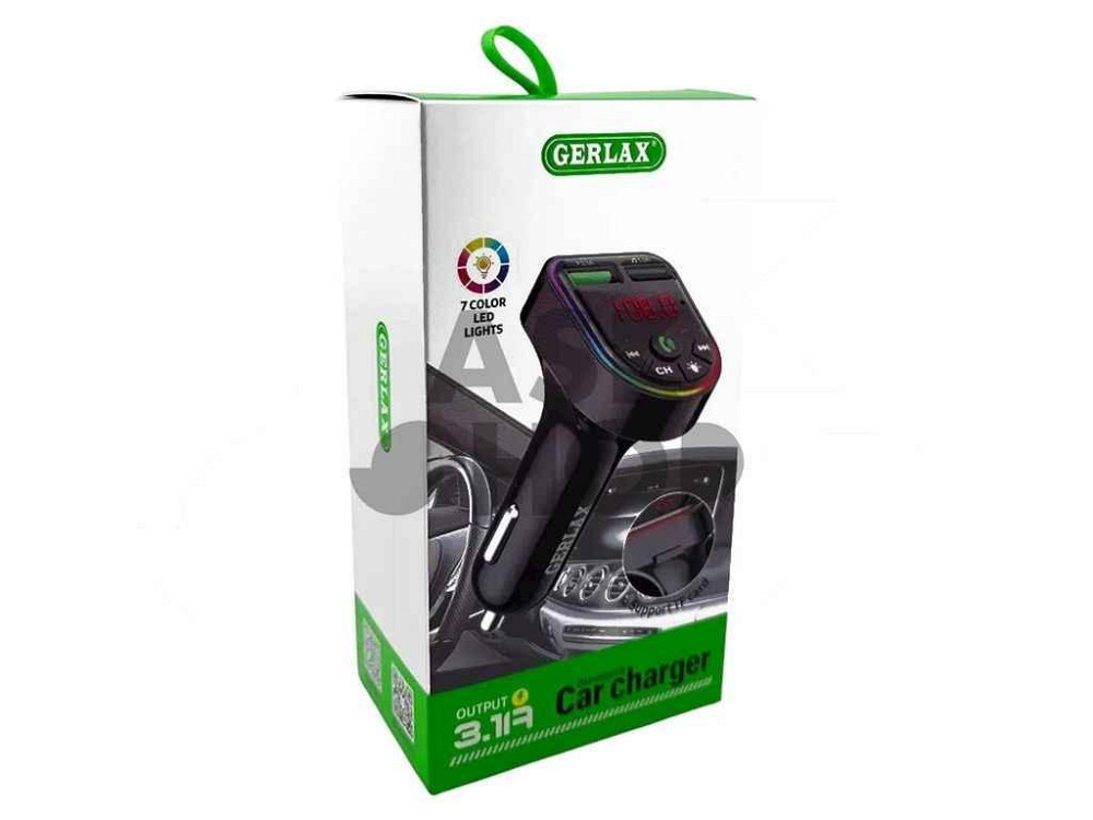 FM Модулятор C-M13 12-24V 3.1A 2USB QC3.0 BT5.3 RGB LED дисплей черный ТМ GERLAX Киев - изображение 1