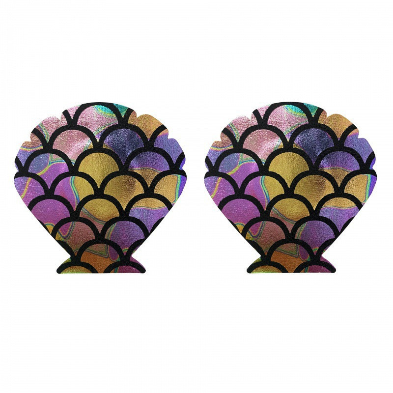 Наклейки на соски у формі мушлі one size різнобарвний Київ - фото 3