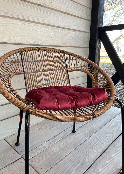 Подушка для стільців (40x40х5 см) Decorator Velour колір бордовий 84-118 Київ - фото 4