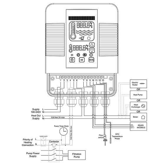 Цифровий контролер Elecro Heatsmart Plus теплообмінника G2/SST + датчик протоку та температури Київ
