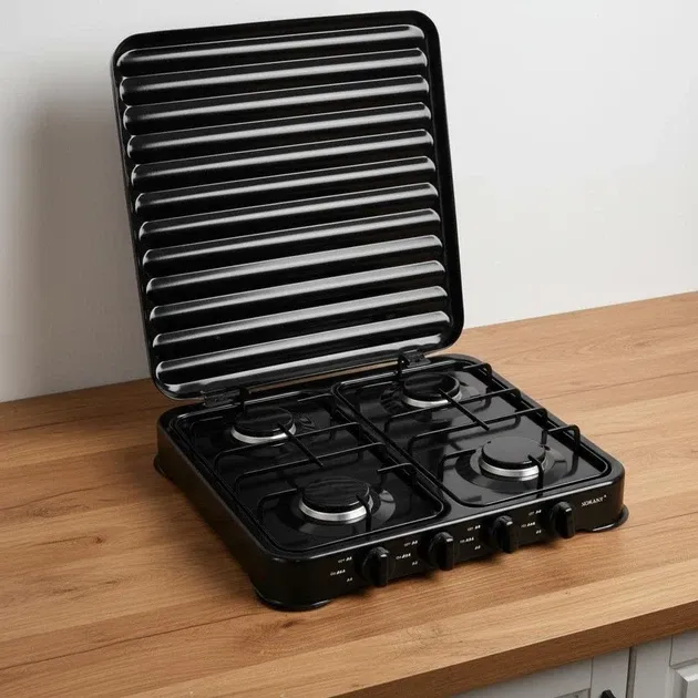 Газовая настольная плита SK-6004 четырёхконфорочная портативная для дома, дачи и кемпинга Одесса - изображение 2