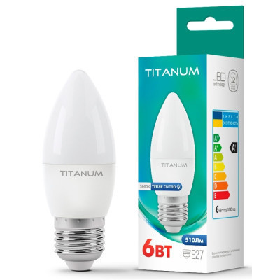 Лампочка TITANUM C37 6W E27 3000K (TLС3706273) Вінниця - фото 1