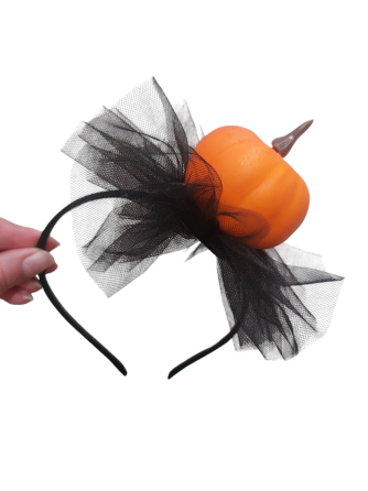 Обруч на Хэллоуин Тыква one size черно-оранжевый Киев