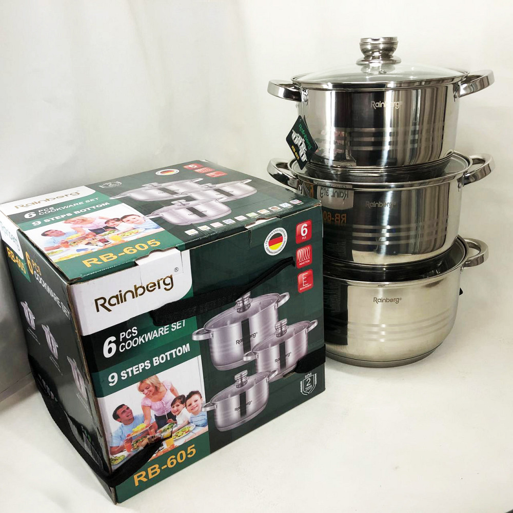 Набор каструль с антипригарным покрытием Rainberg RB-605 8 шт, Набор кастрюль для электронной плиты PS-51 Львов - изображение 15