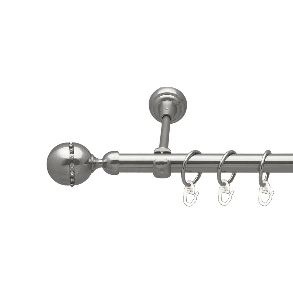 Карниз Orvit Кортеза металевий однорядний відкритий Нержавіюча Сталь 19 мм 240 см (00-00015956) Львов - изображение 1