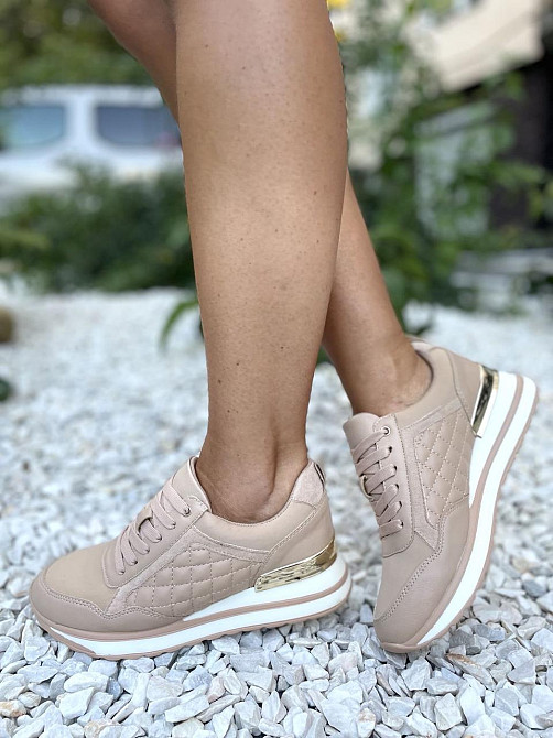 Stilli Снікерси жіночі STILLI бежеві еко-шкіра платформа размер 36-40 (4706) Коломия - фото 6