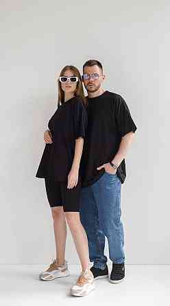 Футболка базова оверсайз чоловіча Чорний M/L Харків