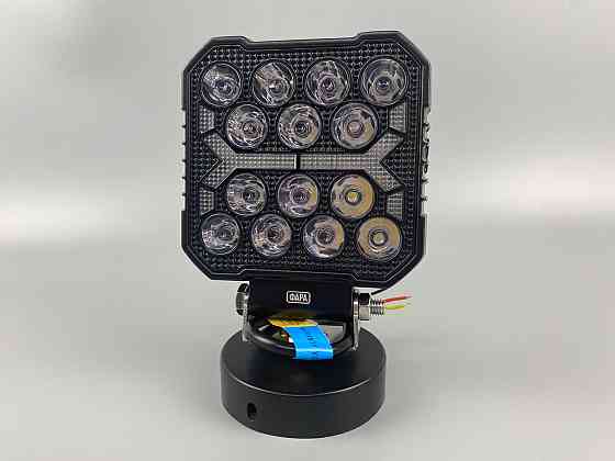 Фара LED квадратна 16 Led chip 12/24V. Широкий промінь + DRL світло (жовта горизонт лінія), світло 6500К, IP67 Мукачево