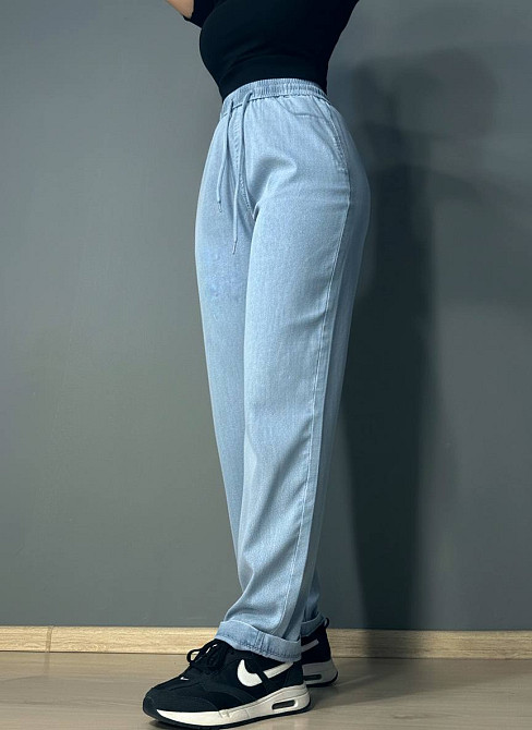 Джинсы женские Immet 8602 MOM тенсель тонкие талия на резинке голубые, голубой, З6, 36, 105 см, 130 см Киев - изображение 13