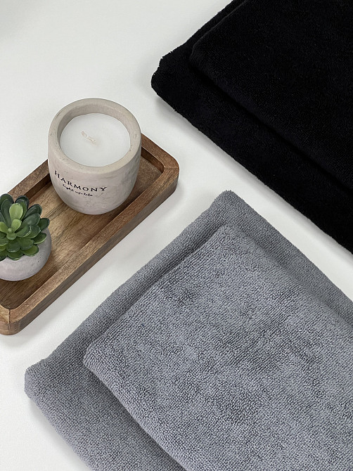 Рушник махровий Ideal Textile 50х90 см щільний з коротким ворсом 450 г/м2 Сірий Чернівці - фото 6