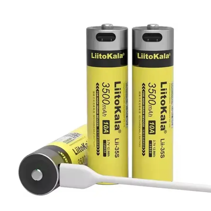Аккумулятор 18650 LiitoKala Lii-35S Li-ion 3500mAh 3.7V Type-C (Желтый) Винница - изображение 4