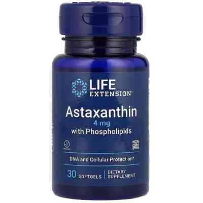 Вітамінно-мінеральний комплекс Life Extension Астаксантин з фосфоліпідами, 4 мг, Astaxanthin with Phospholipids, 30 г (LEX-19233) Вінниця