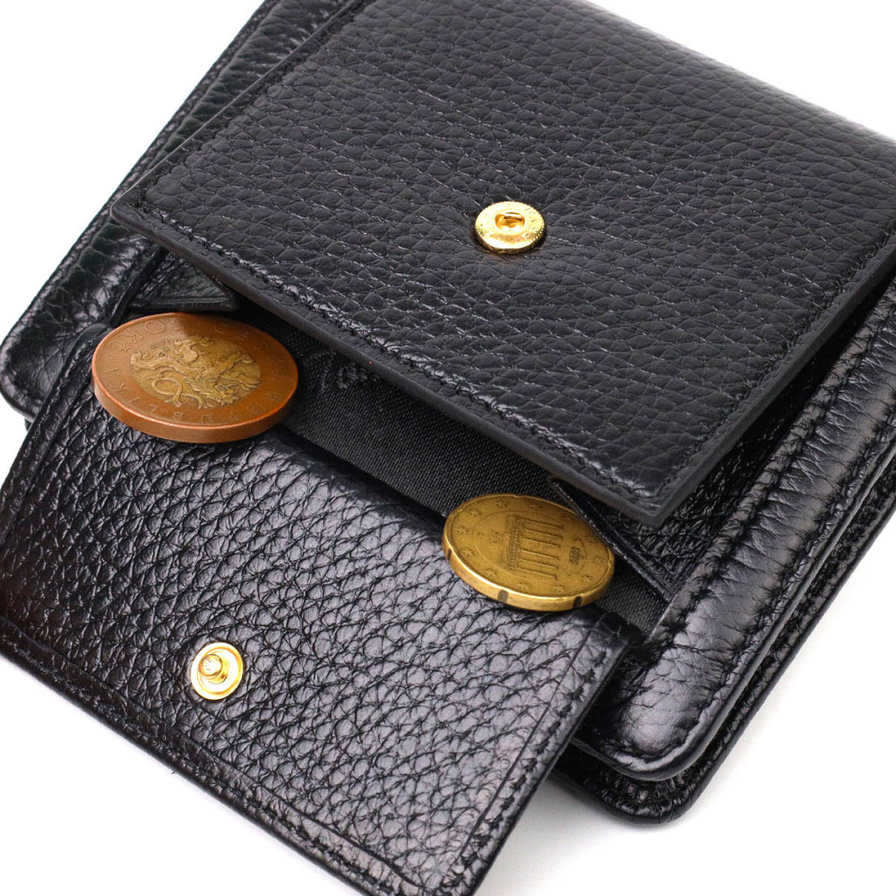 Женский кошелек из натуральной кожи в классическом черном цвете (Tony Bellucci) Киев - изображение 2