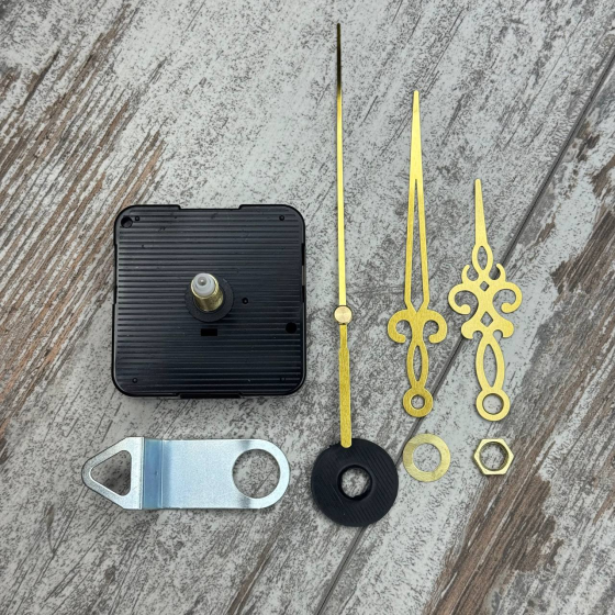 Часовой механизм кварцевый бесшумный 28 мм со стрелками золотыми для настенных дизайнерских часов Киев