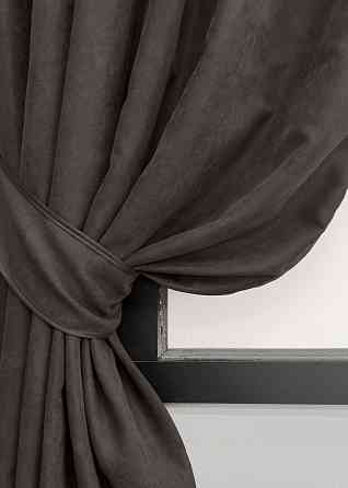 Комплект коротких штор VR-Textil Мікровелюр Petek YL № 1892ш Венге 140х170 см 2 шт (35-0422) Київ