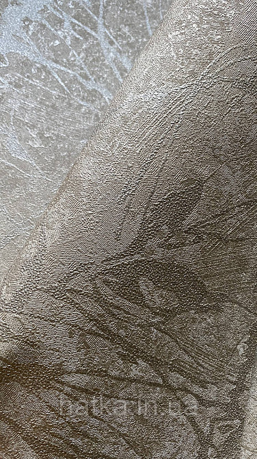 Шпалери метрові вінілові на флізеліні A.S.Creation Sylvana 1.06x10 листя штукатурка коричневе срібло 79125-2 Київ - фото 1