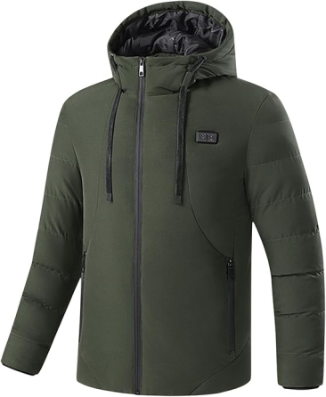 Куртка-парка з підігрівом 15 зон, Softshell, 3 режими, USB, хакі, вітрозахисна, з капюшоном, унісекс Київ