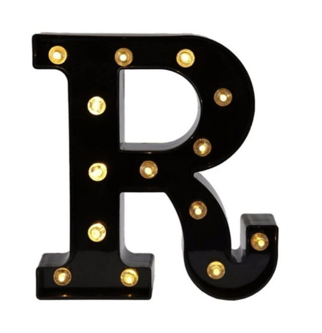 Буква с подсветкой R объемная маленькая 22 на 20 см черный Киев - изображение 2