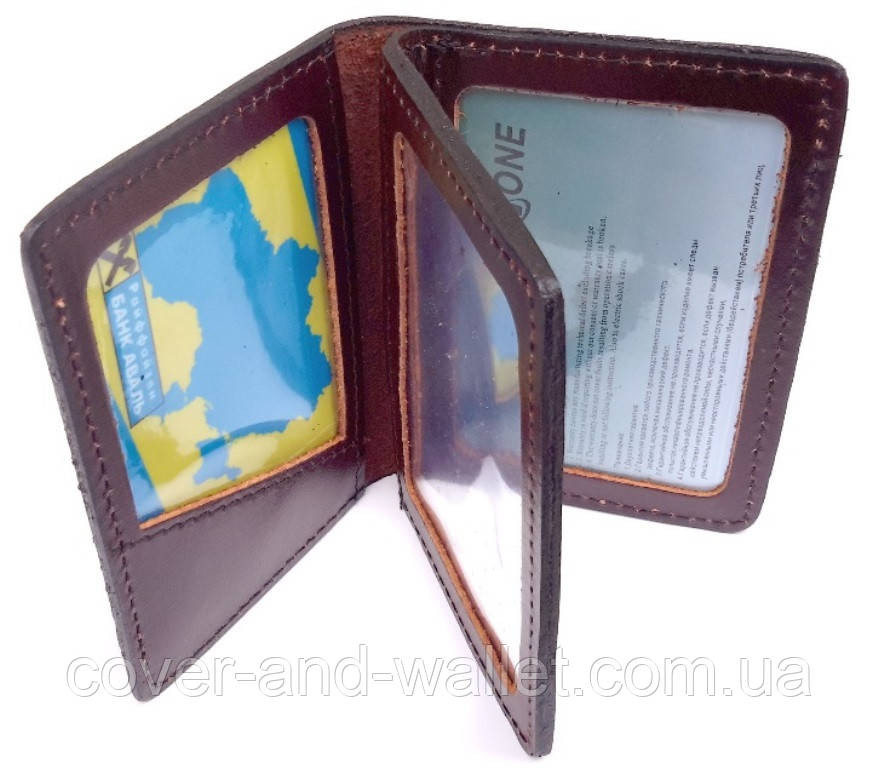 Шкіряна обкладинка для авто документів та ID-паспорта з гербом України SK3 Київ - фото 6