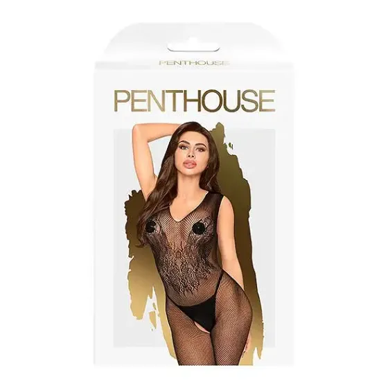 Бодістокінг з візерунком у вигляді крил та метелика Penthouse - Wild catch black S/L Львов