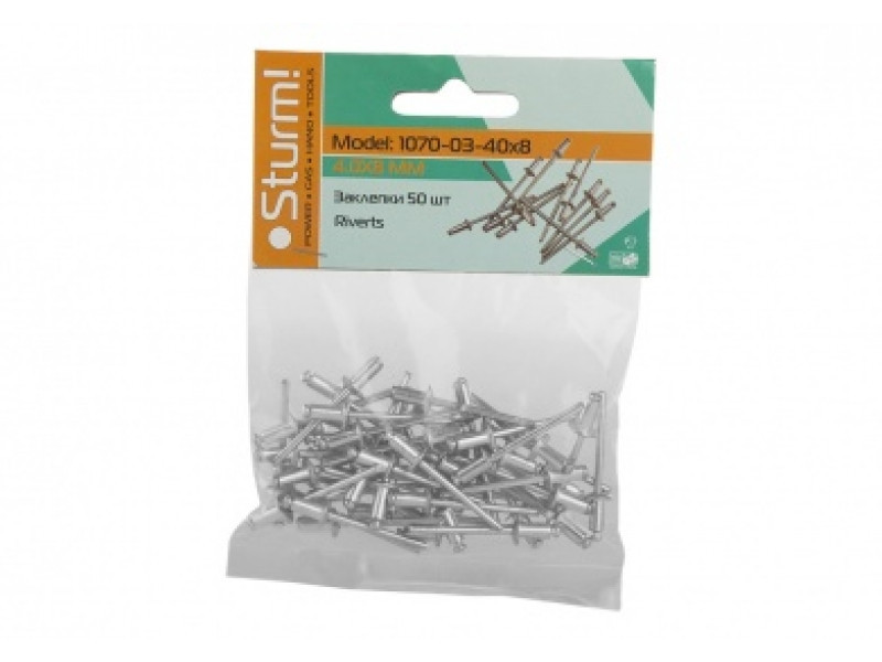 Заклепки неірж 4,0x8 мм 50 шт. Sturm 1070-03-40X8 (читувати опис) Рівне - фото 1