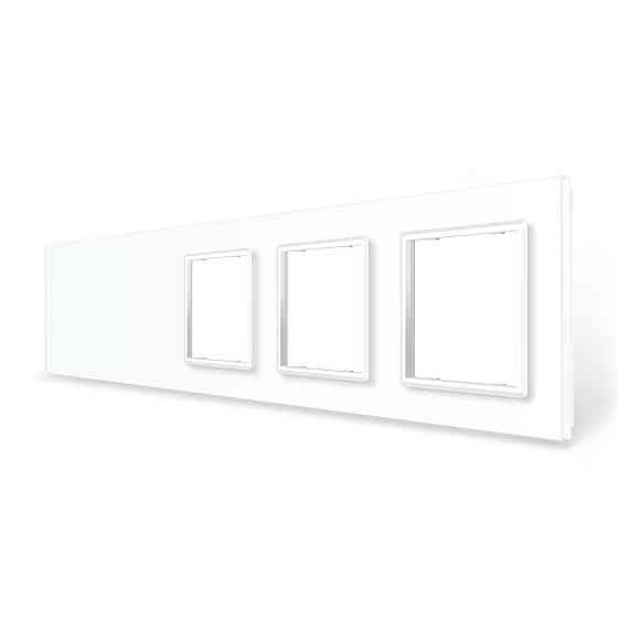 LIVOLO Рамка 5-постова порожня Х сенсорів 3 розетки (Х-Х-0-0-0) LIVOLO, загартоване скло, біла, Коломия