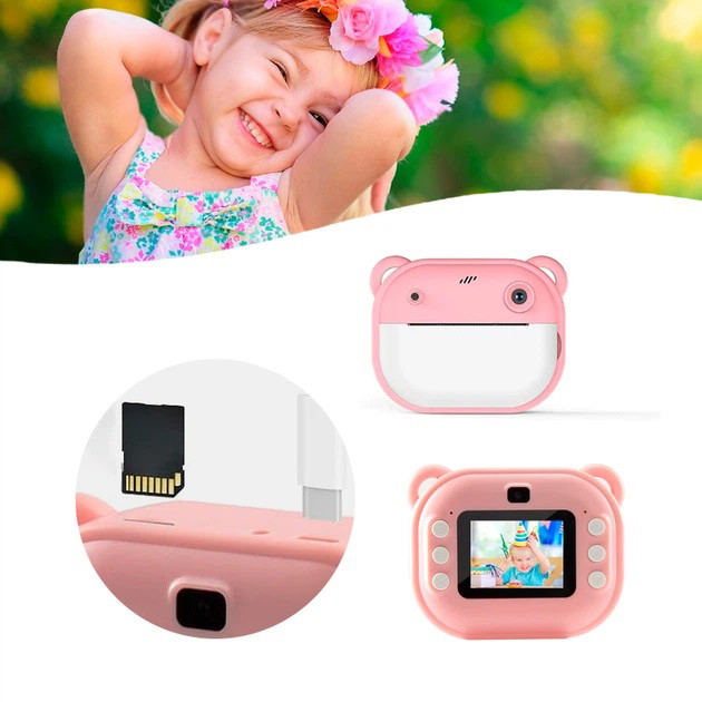 Детский фотоаппарат с функцией селфи, Фотоаппарат принтер мгновенной печати детский BH-15 Львов - изображение 1