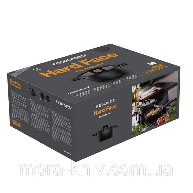 Каструля 3,5 л fiskars hard face hardtec superior ø 22 см, чорна (1020875) Нововолинськ - фото 7