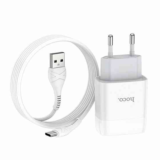 Мережевий зарядний пристрій HOCO C72A Glorious single port charger set(Type-C) White Киев