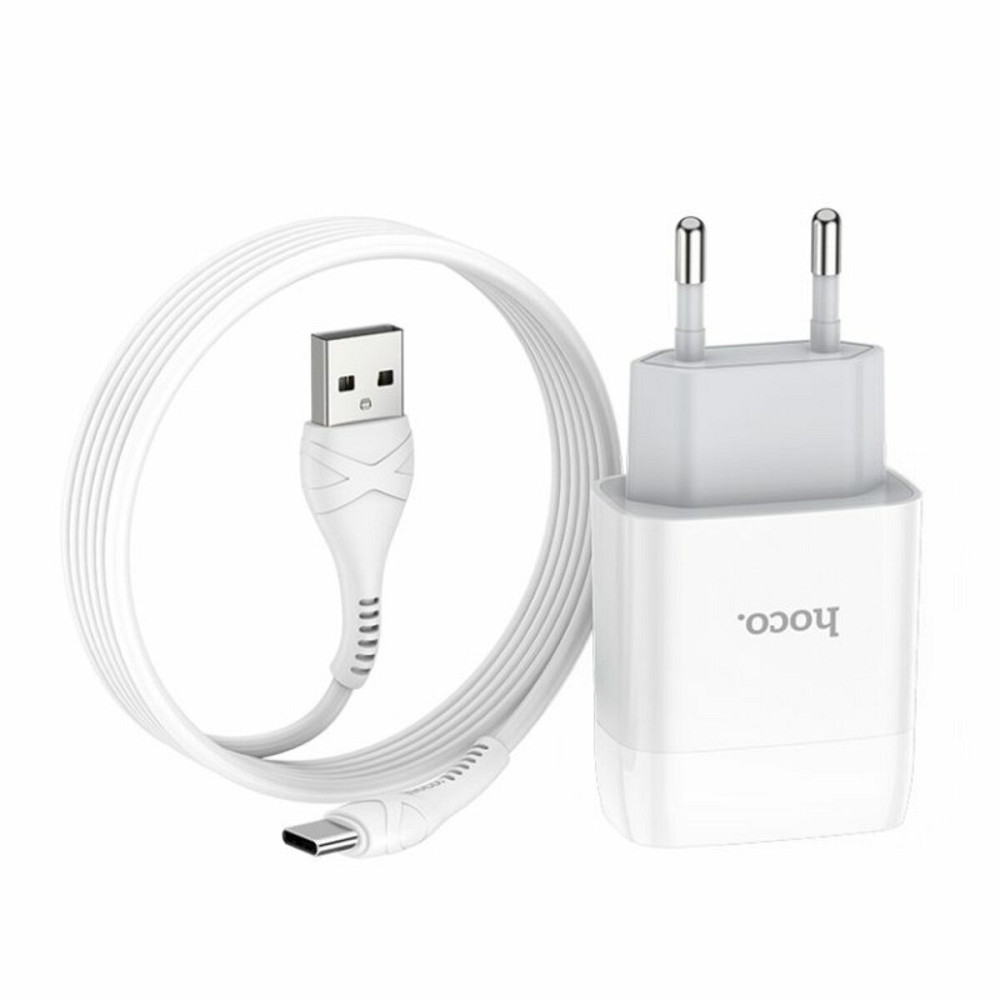Мережевий зарядний пристрій HOCO C72A Glorious single port charger set(Type-C) White Київ - фото 3