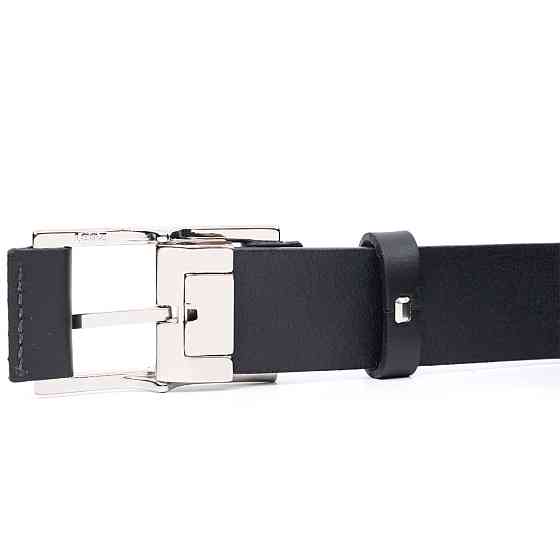 Брючний шкіряний ремінь для чоловіків з квадратною пряжкою GRANDE PELLE 11679 Чорний Київ