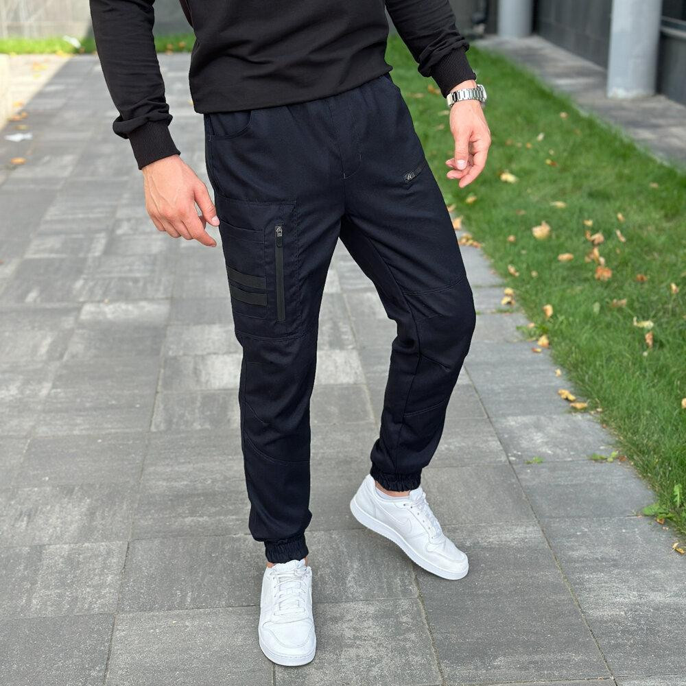 Штани карго чоловічі весняні з кишенями темно-сині Pobedov Papin Brodyaga Київ - фото 3