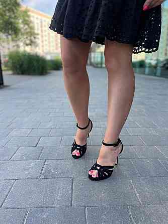 LIRIO Молодіжні босоніжки жіночі з натуральної замші на шпильці чорні класичні LIRIO L0332/9510 Коломыя