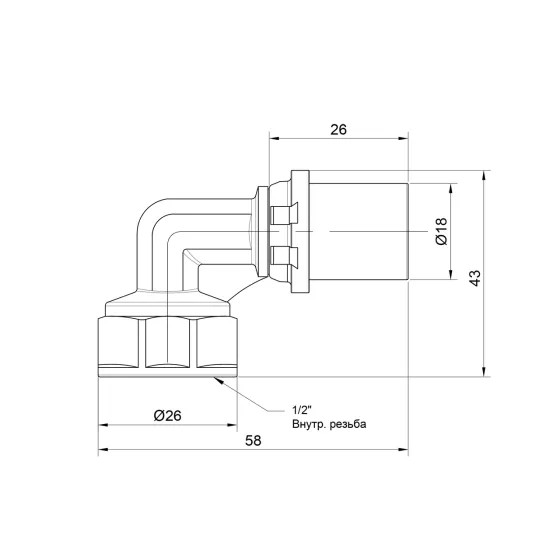 Куточок прес Icma 16х1/2" ВР посилений No405 Київ
