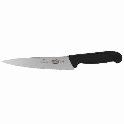 Кухонный нож Victorinox Fibrox Carving 19 см Serrated Black (5.2033.19) Винница