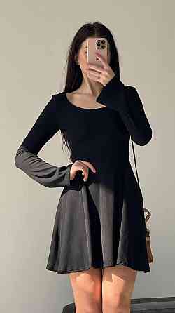 Жіноча стильна романтична сукня вільного крою  з трикотажу в рубчик Одеса