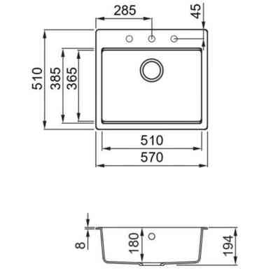 Мийка кухонна Elleci TIME 105 on top cemento 48 Вінниця