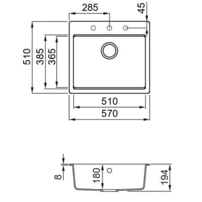 Мийка кухонна Elleci TIME 105 on top cemento 48 Вінниця - фото 2