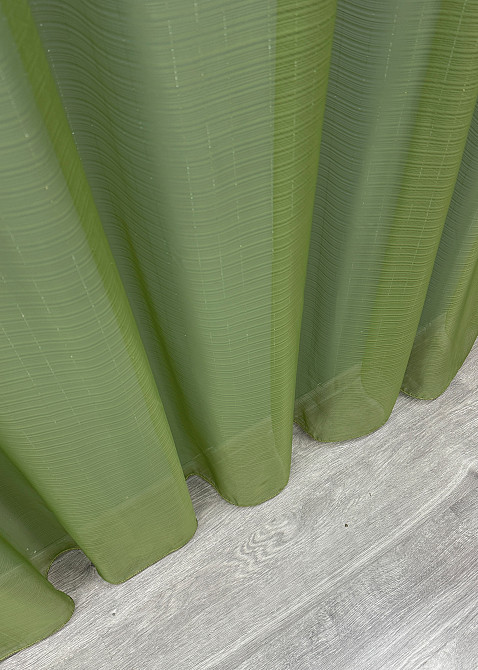 Тюль органза однотонная с люрексом цвет оливковый 006т Киев - изображение 6